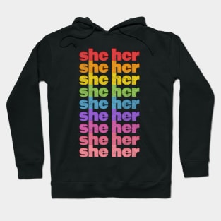 She/Her Pronouns // Retro Faded Design  .... Pronouns matter! <3 Hoodie